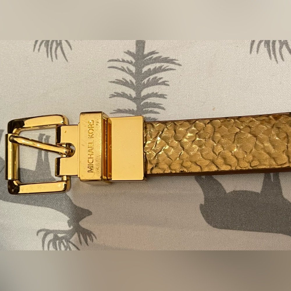 Croc Embellished Gold Michael Kors belt